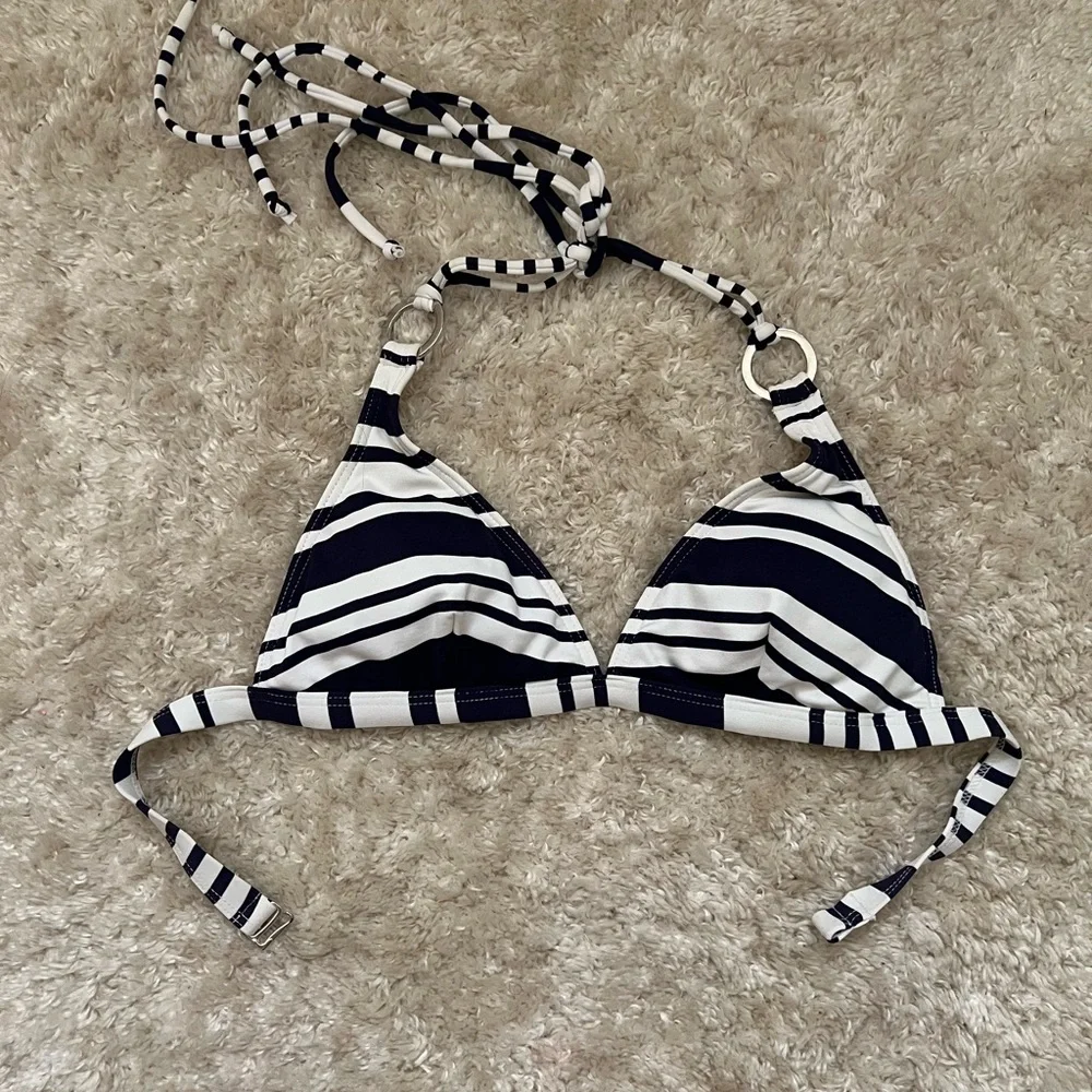 Banana Republic Navy and White Bikini Top - Picture 1 of 4